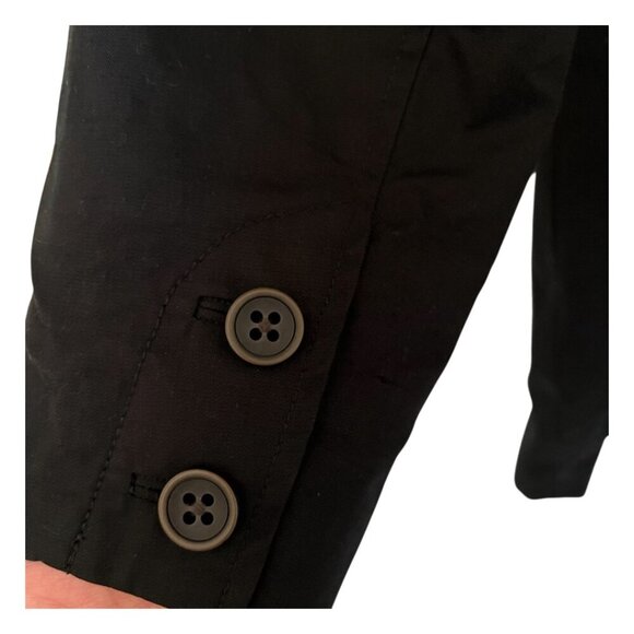 EDDIE BAUER Women's Black Mid Length Classic Trench Coat w/Pockets Lined Medium - Picture 3 of 8